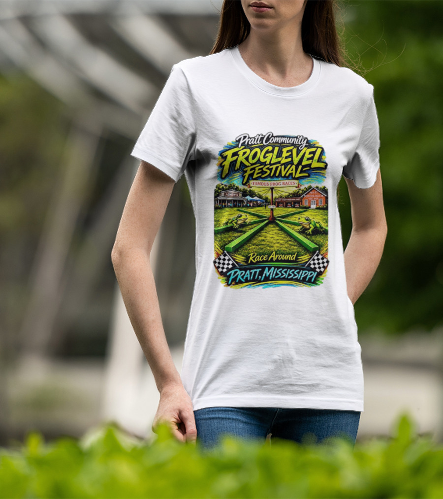 Pratt Community Froglevel Festival Famous Frog Races Race Around Pratt Mississippi T-Shirt