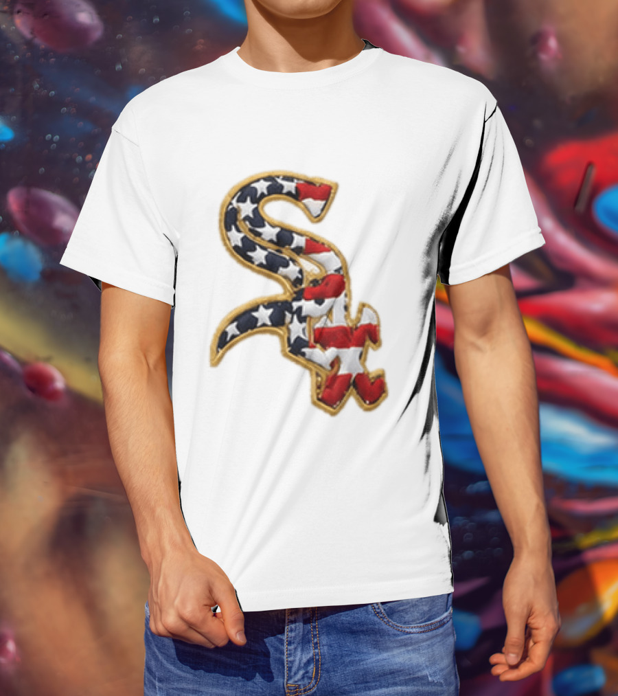 America 250th Anniversary White Sox Hat Patriotic Stars And Stripes T-Shirt