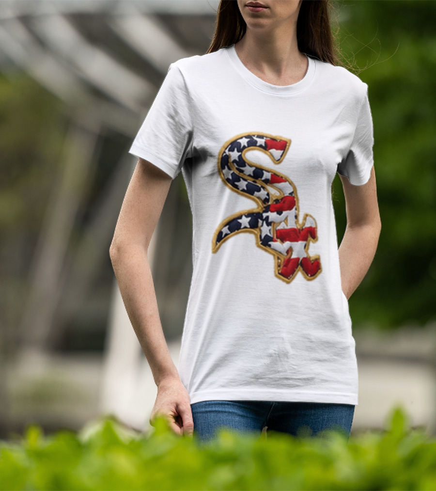 America 250th Anniversary White Sox Hat Patriotic Stars And Stripes T-Shirt