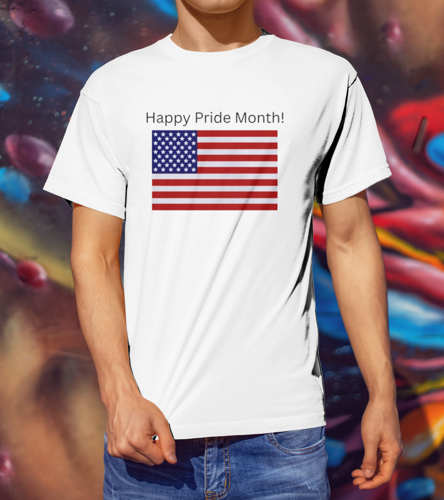 Happy Pride Month USA Flag Celebration T-Shirt