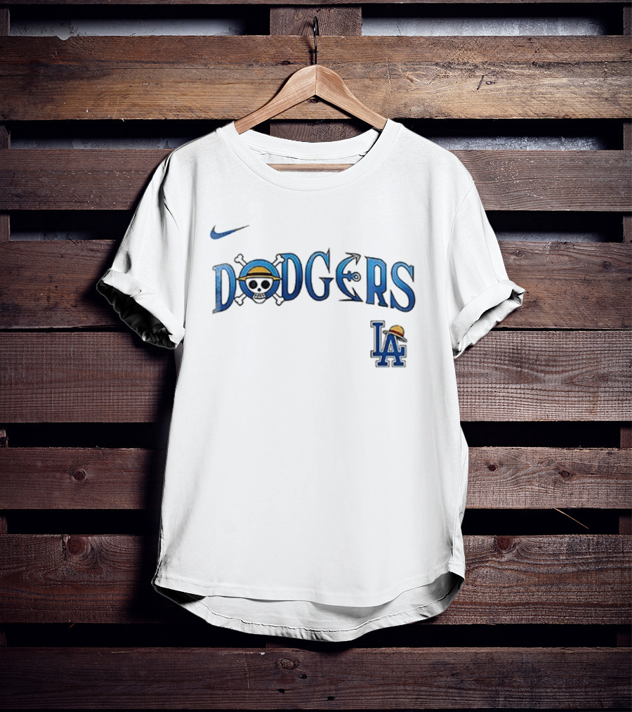 Nike Los Angeles Dodgers One Piece Luffy Crossover Collaboration T-Shirt
