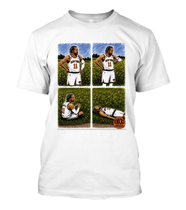 New York Knicks Jalen Brunson Whorled Tickseed Comic Knicks Mexico T-Shirt