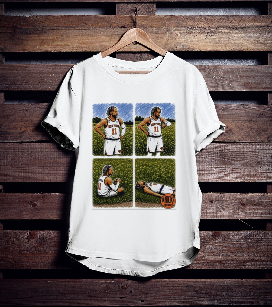 New York Knicks Jalen Brunson Whorled Tickseed Comic Knicks Mexico T-Shirt