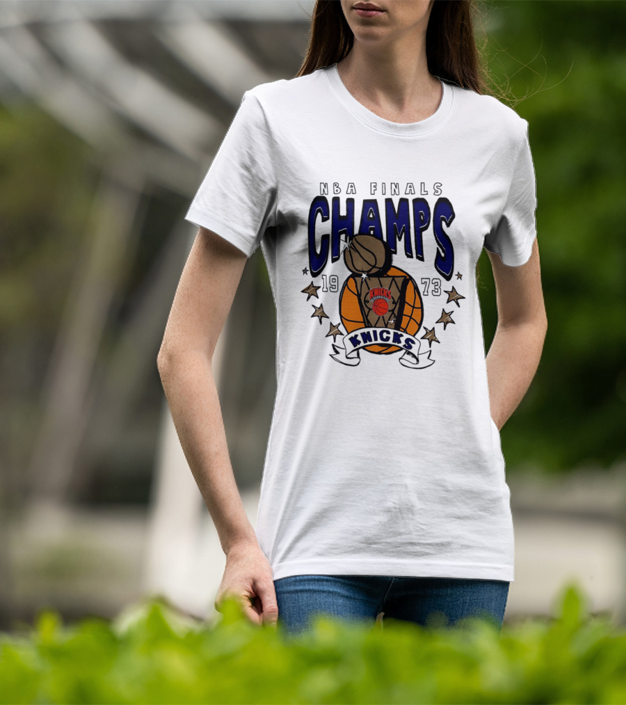 New York Knicks NBA Finals Champs 1973 Basketball Victory T-Shirt