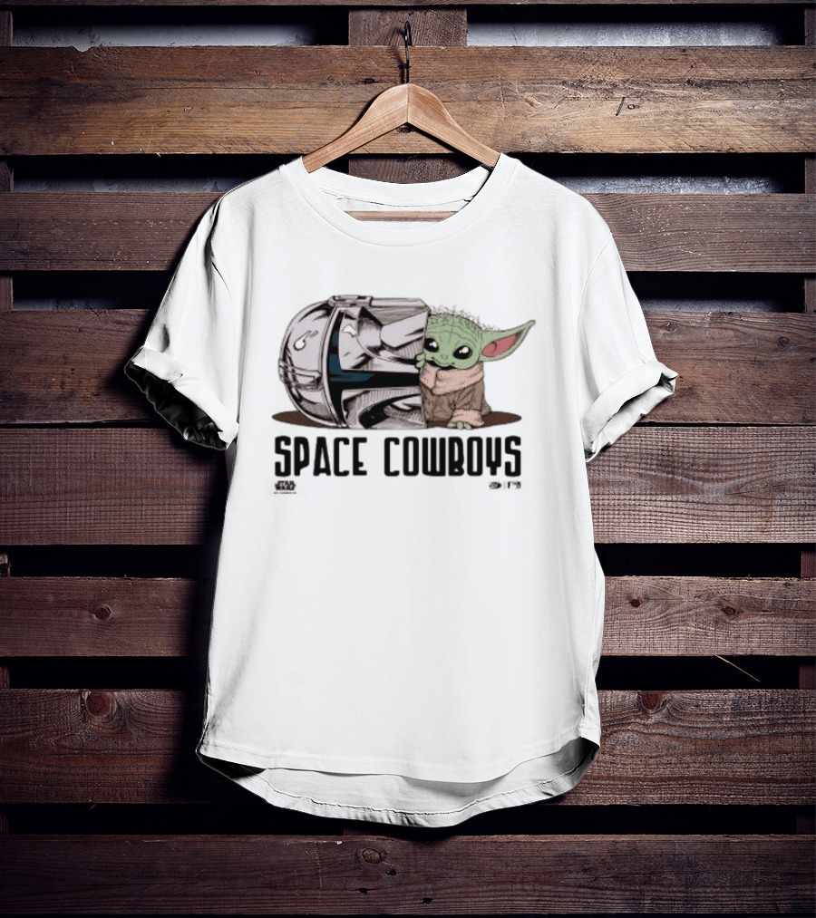 Star Wars Grogu Space Cowboys Helmet And Child Duo T-Shirt