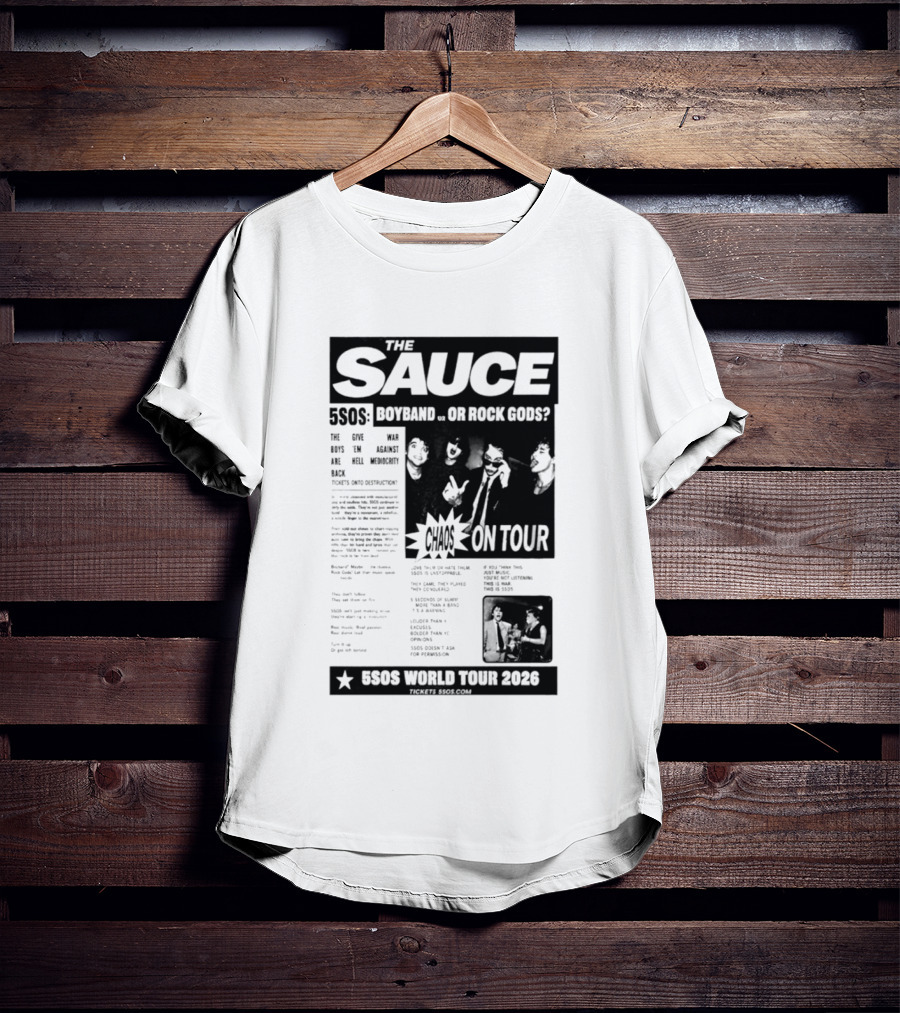 The Sauce 5SOS Chaos On Tour 5 Seconds Of Summer World Tour 2026 T-Shirt