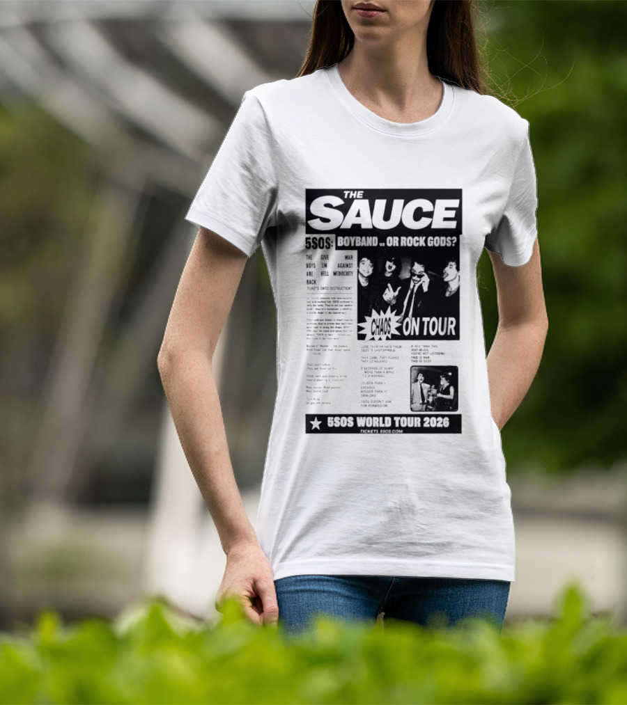 The Sauce 5SOS Chaos On Tour 5 Seconds Of Summer World Tour 2026 T-Shirt