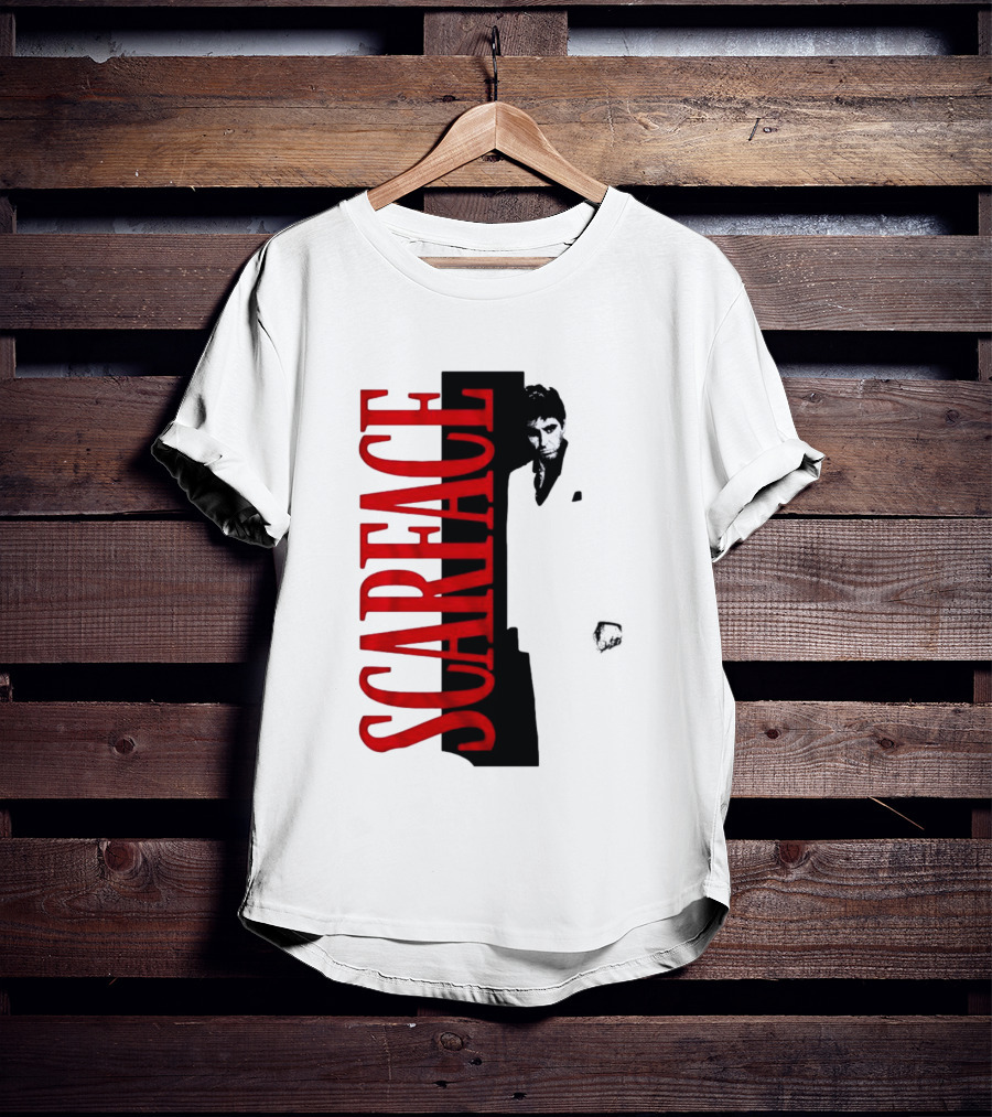 Tony Montana Scarface Movie Iconic Red Black T-Shirt