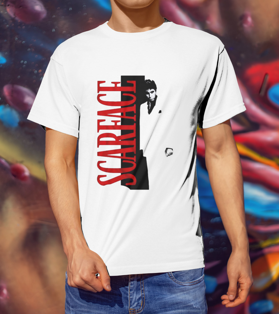 Tony Montana Scarface Movie Iconic Red Black T-Shirt