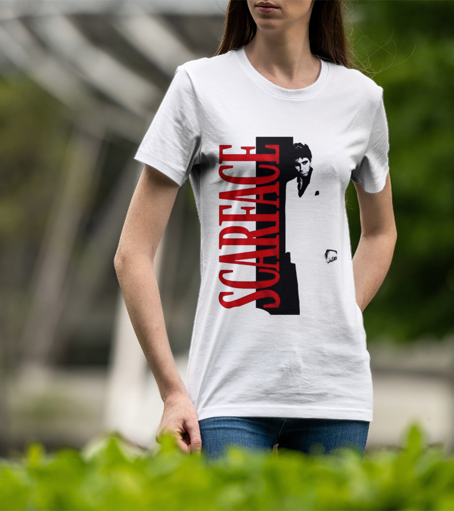 Tony Montana Scarface Movie Iconic Red Black T-Shirt
