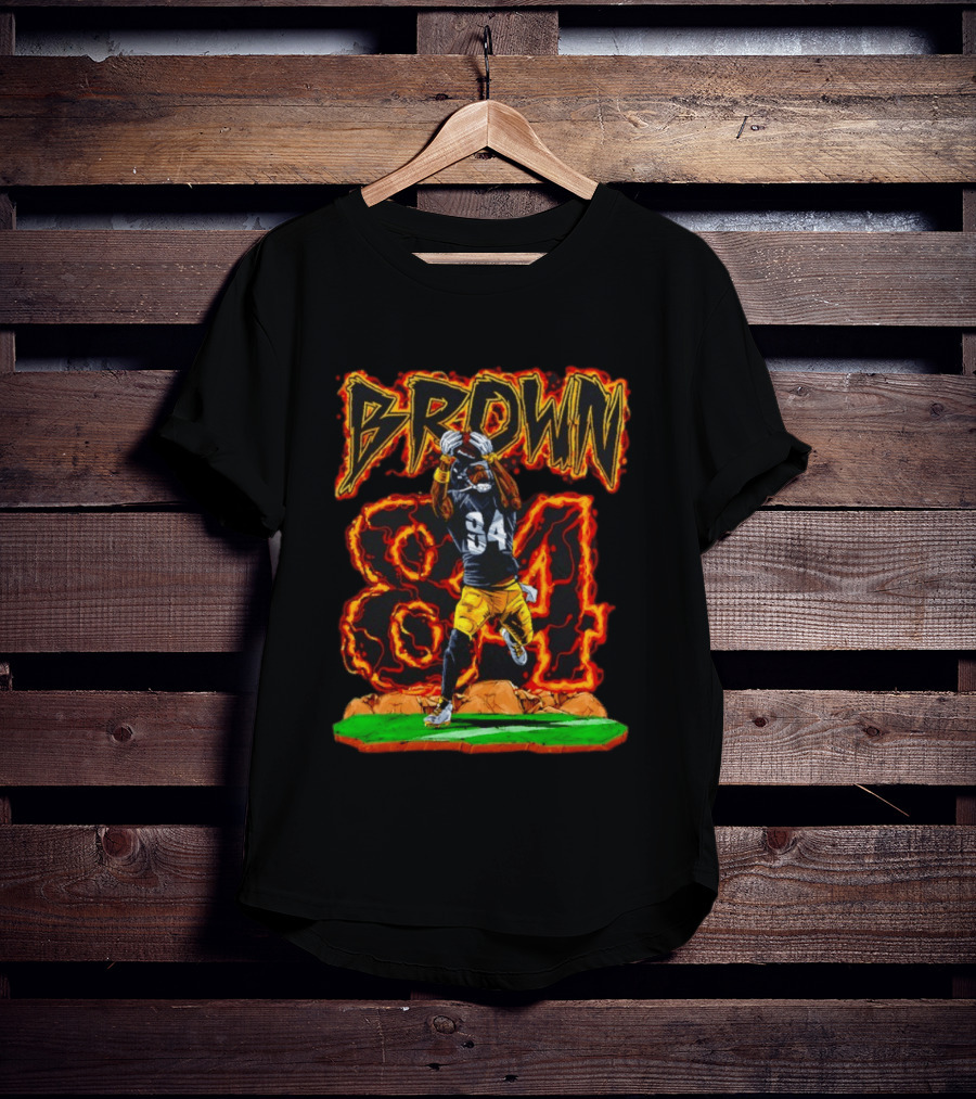 Brown 84 Steelers Wide Receiver Pittsburgh Antonio T-Shirt