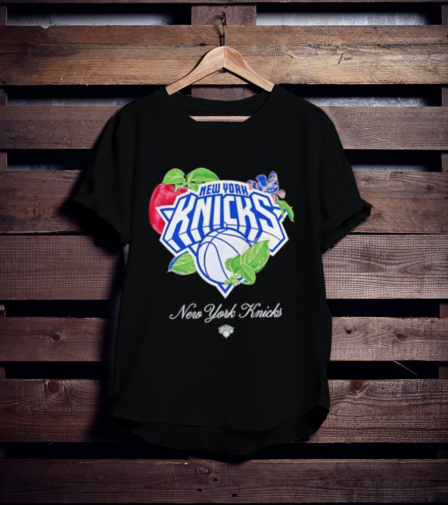 New York Knicks Lifestyle Capsule Floral Fruit Apple Basketball T-Shirt