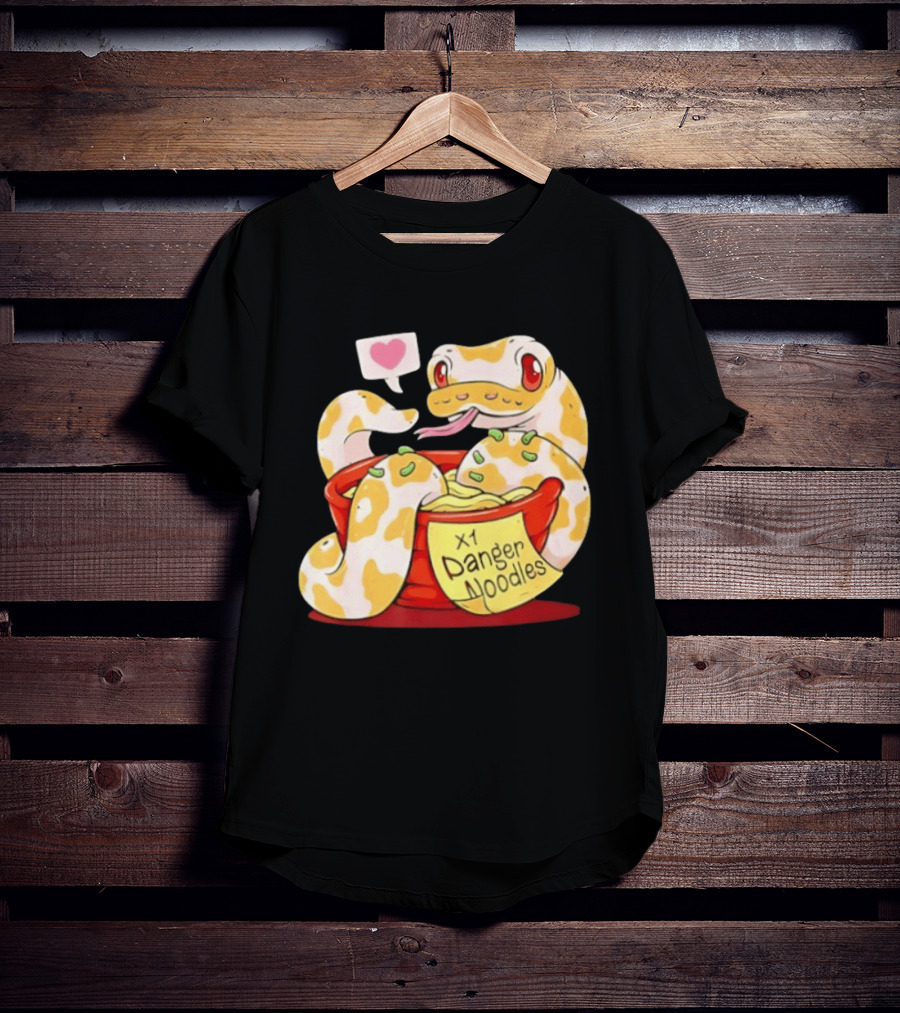 Snake Love X1 Danger Noodles Cartoon Cute Snake With Heart Speech Bubble T-Shirt