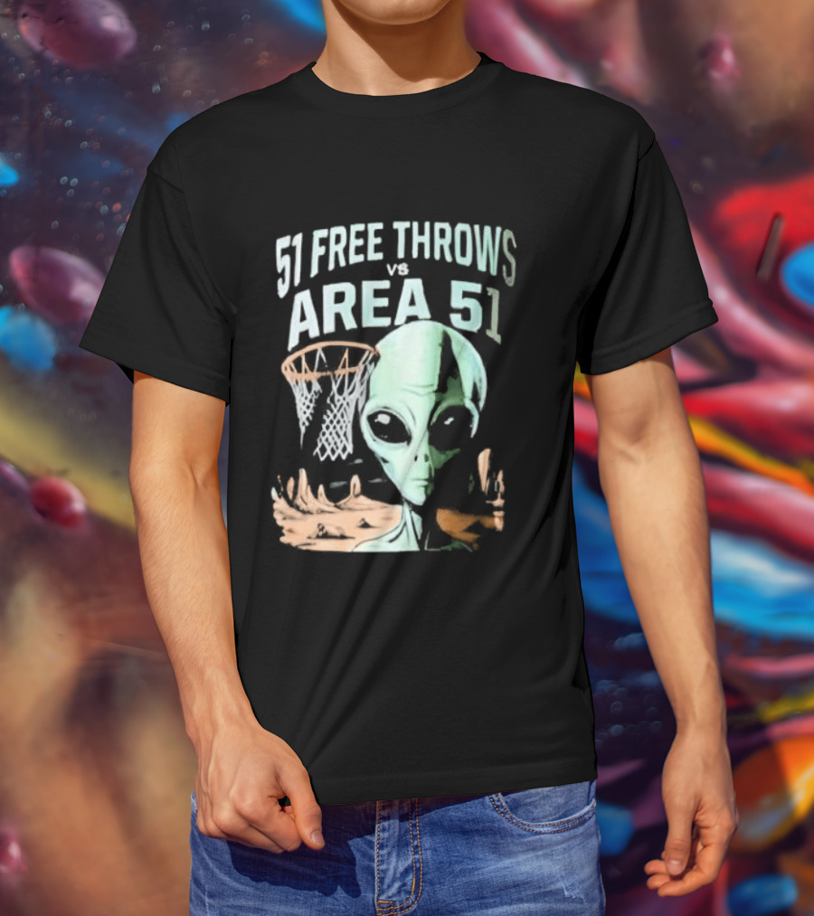 Victor Wembanyama 51 Free Throws Vs Area 51 Alien Basketball T-Shirt