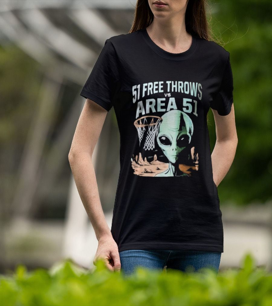 Victor Wembanyama 51 Free Throws Vs Area 51 Alien Basketball T-Shirt