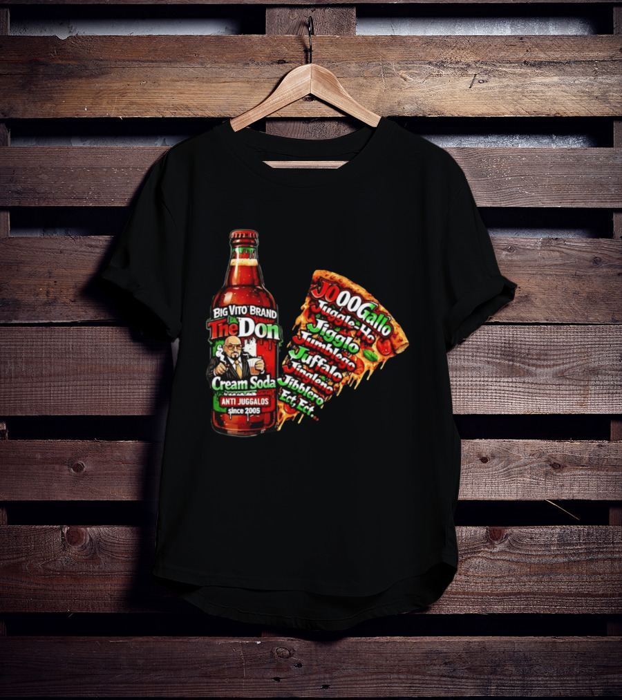 Big Vito Brand The Don Cream Soda Anti Juggalos Juggle Ho Jiggle Ho Pizza Slice 2005 T-Shirt