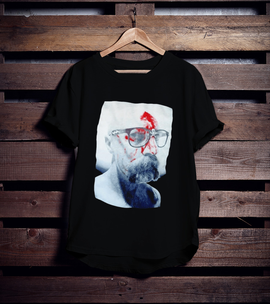 Bald Man With Bloody Beard And Skull Glasses T-Shirt