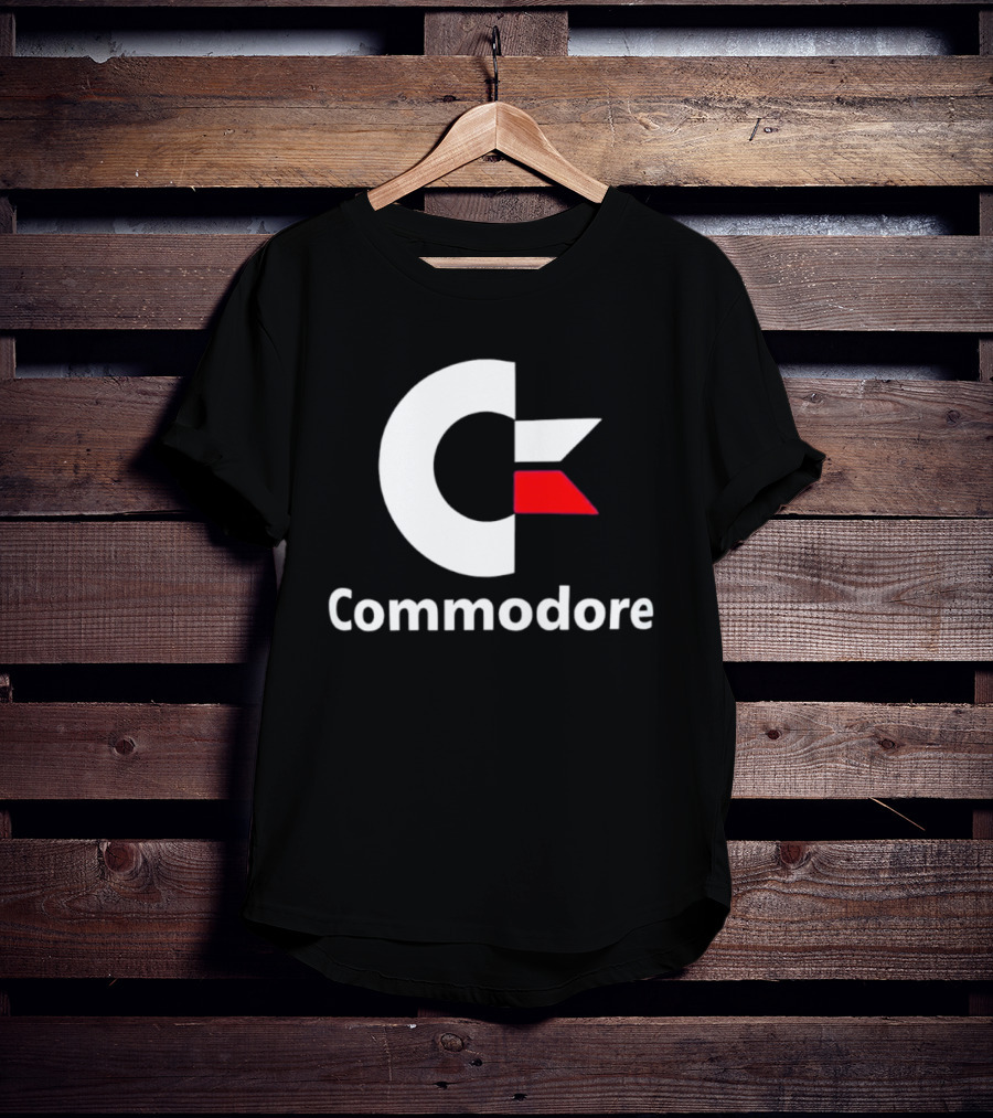 Commodore C Logo Red Accent Retro Computer Brand T-Shirt