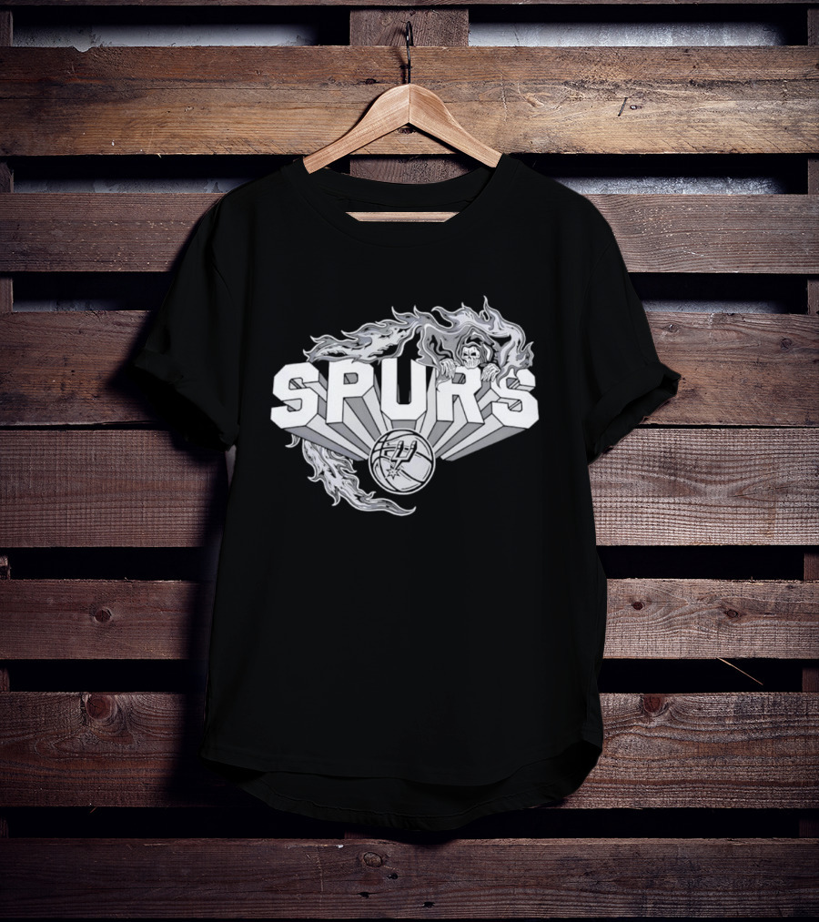 San Antonio Spurs Flaming Skull Grim Reaper NBA Basketball T-Shirt