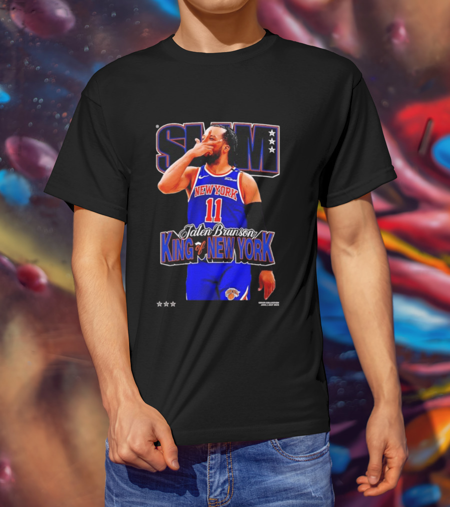 Jalen Brunson King Of New York Knicks NBA SLAM T-Shirt