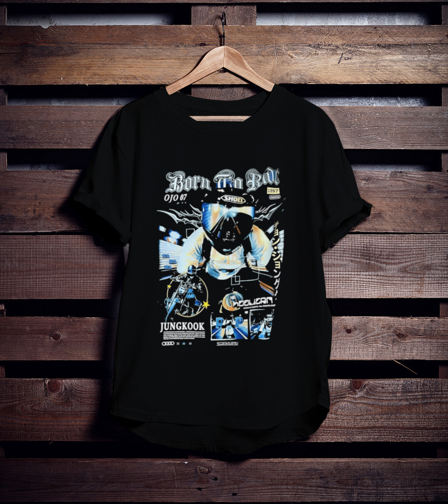 Born To Ride Jungkook Shoei Helmet Hooligan Motorcycle Biker 010 T-Shirt
