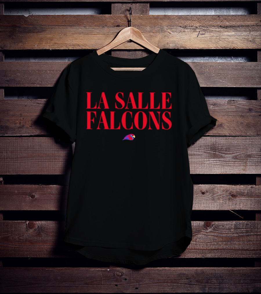 La Salle Falcons Red Text With Falcon Head T-Shirt