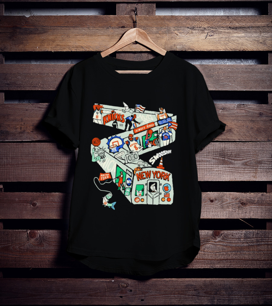 New York Knicks Subway Car Always Slamdunk Basketball City T-Shirt