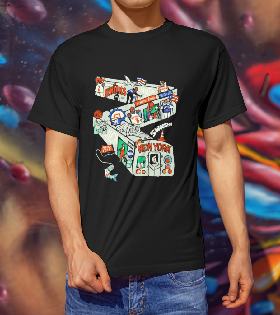 New York Knicks Subway Car Always Slamdunk Basketball City T-Shirt