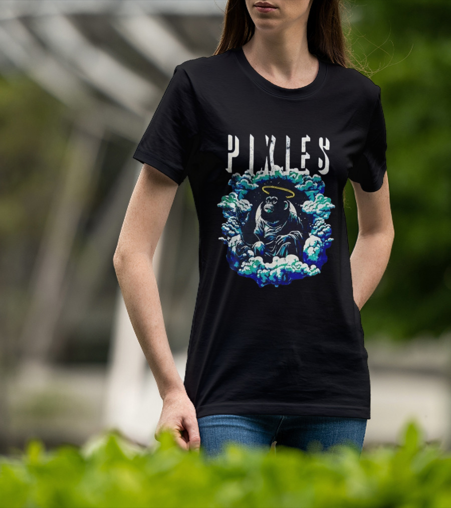 Pixies Haloed Chimp Surrounded By Clouds Vinyl Record T-Shirt