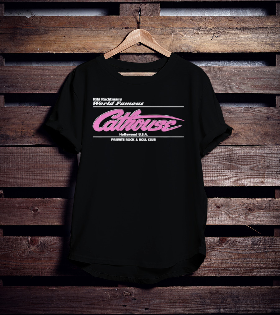 Riki Rachtman's World Famous Cathouse Hollywood USA Private Rock And Roll Club T-Shirt