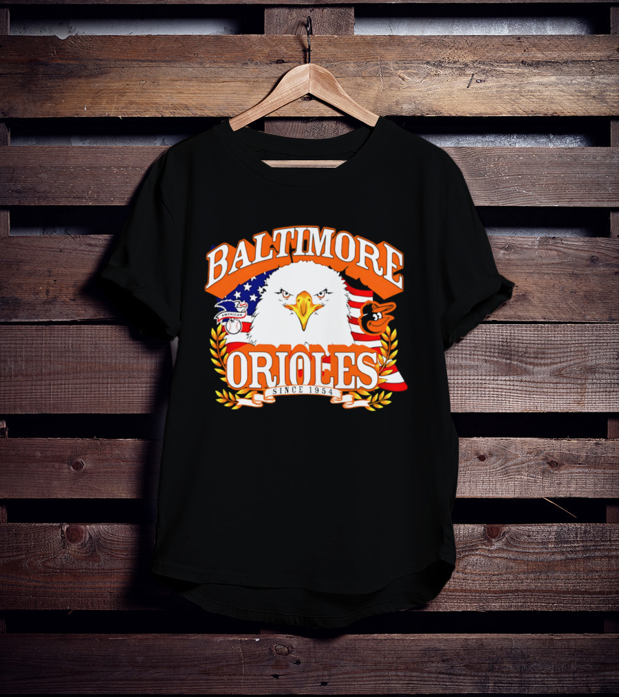 Baltimore Orioles Americana Eagle Logo With USA Flag Celebrating America's 250th Anniversary T-Shirt