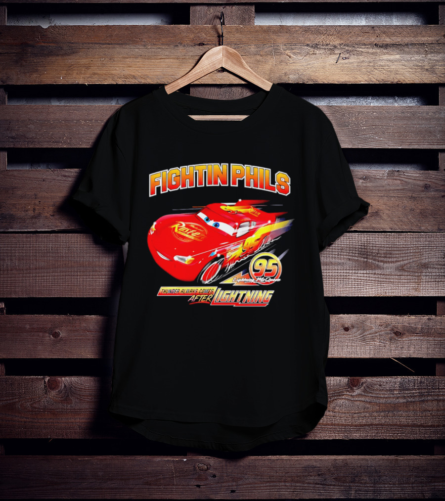 Fightin Phils OT Sports Cars Lightning McQueen Toddler 95 Rust Eze T-Shirt