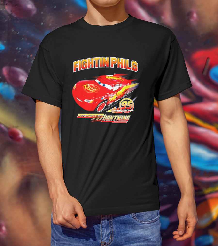 Fightin Phils OT Sports Cars Lightning McQueen Toddler 95 Rust Eze T-Shirt