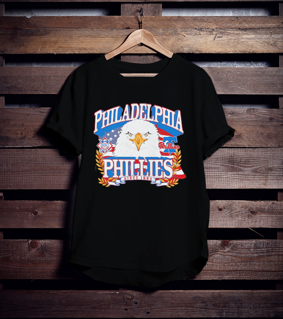 Philadelphia Phillies Eagle Americana Since 1883 National League Flag T-Shirt