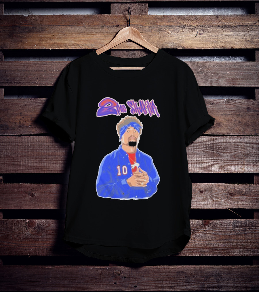 2Pac Shakir Sports Roundtable 10 Blue Bandana T-Shirt