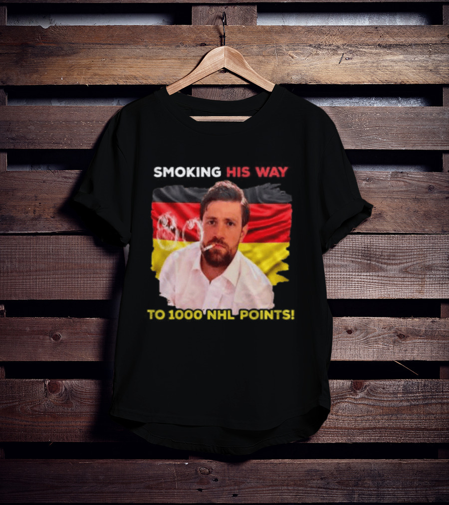 Smoking His Way To 1000 NHL Points Leon Draisaitl Edmonton Oilers T-Shirt