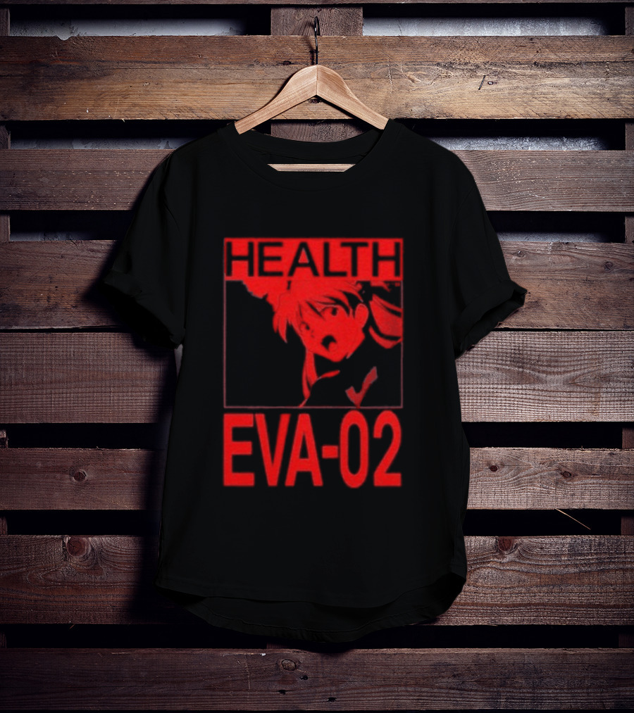 Health Eva 02 Anime Character Red Sketch T-Shirt