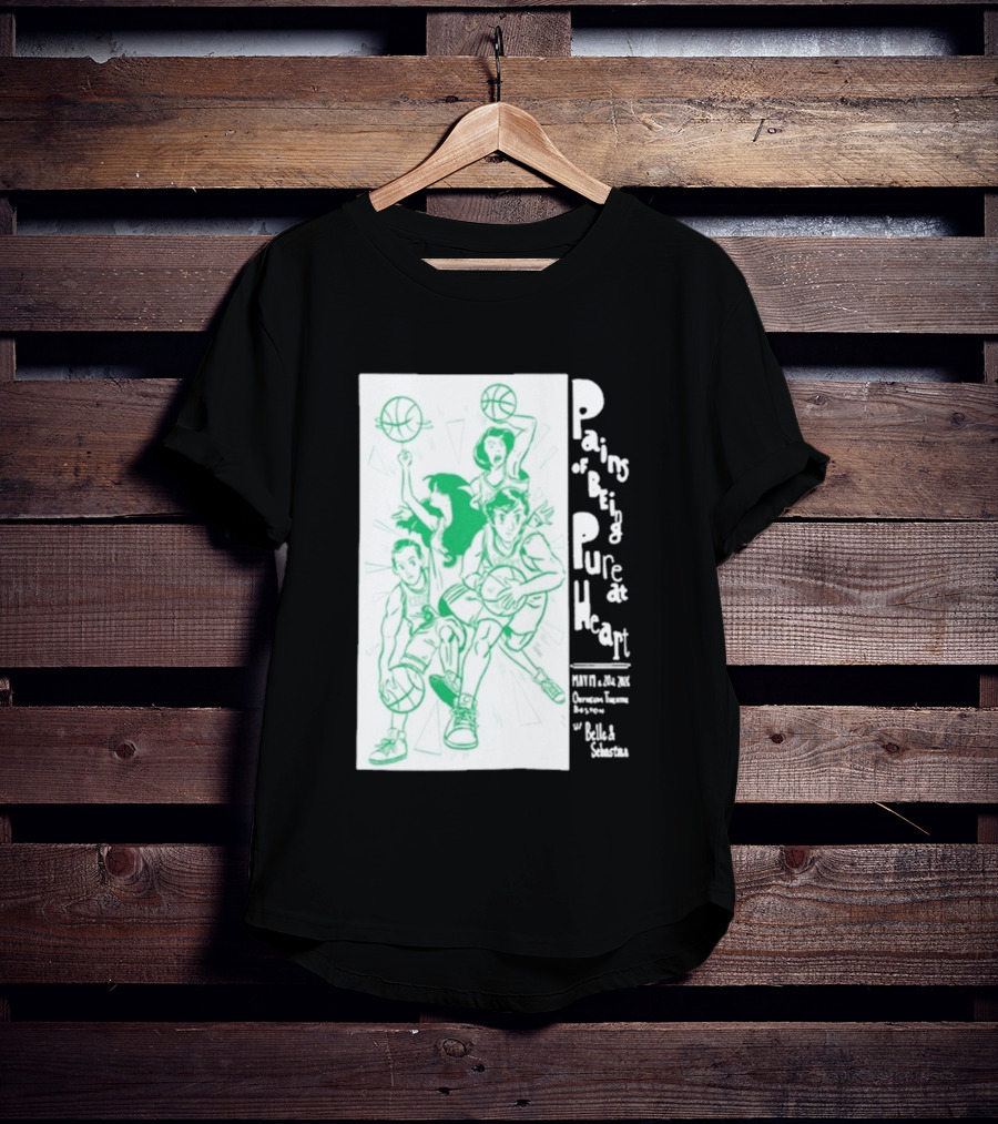 Pains Of Being Pure At Heart Boston May 19 Paradise Touring Company With Helki Silkscreen Basketball T-Shirt