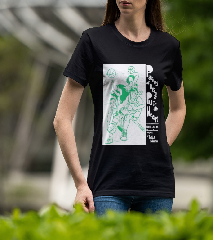Pains Of Being Pure At Heart Boston May 19 Paradise Touring Company With Helki Silkscreen Basketball T-Shirt