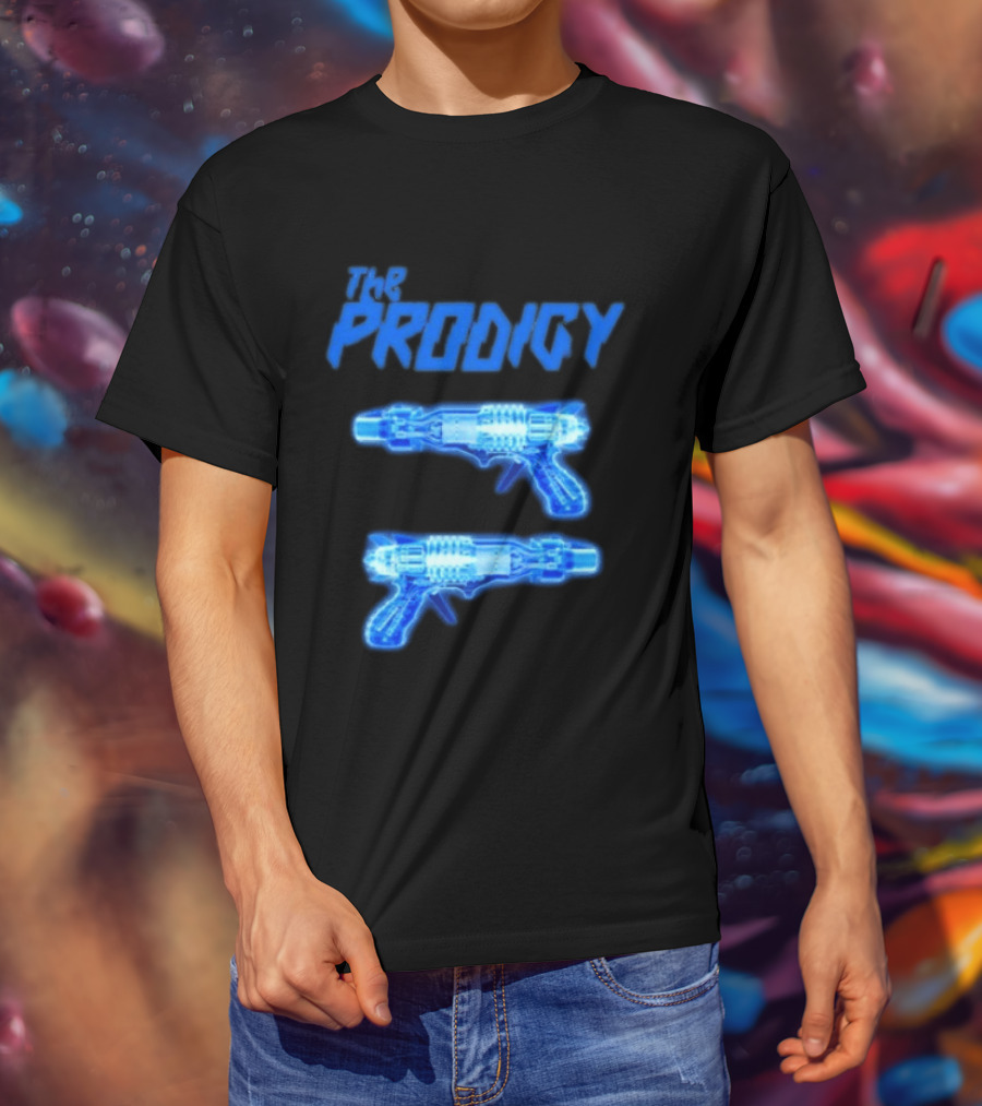 The Prodigy Raygun X Ray 26 Tour Blue Neon Guns T-Shirt