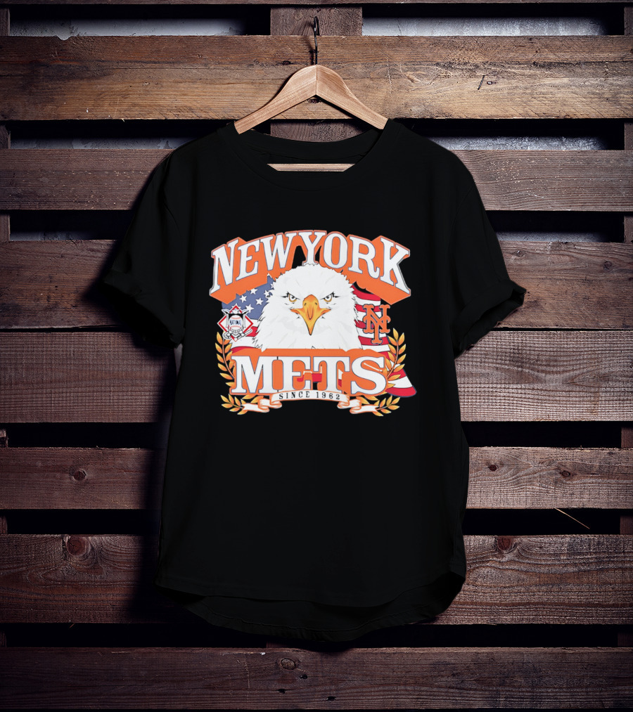 New York Mets Americana Eagle Celebrating National League And Stars Stripes T-Shirt