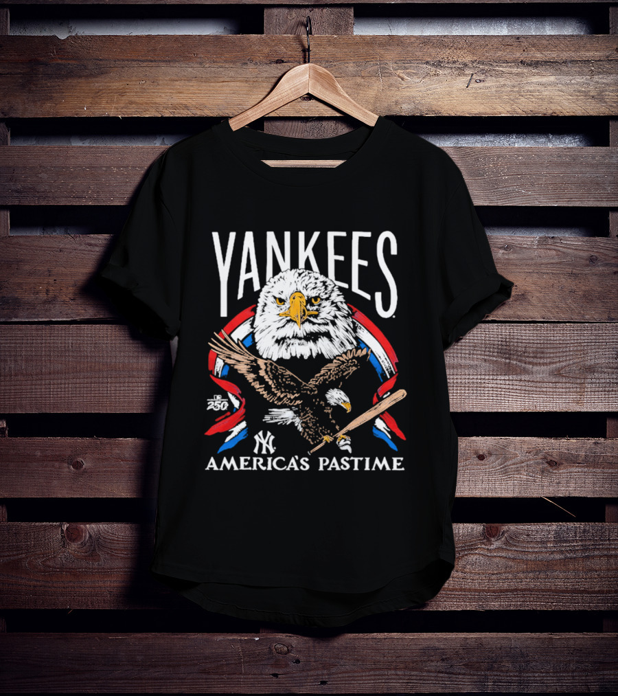 Yankees America's Pastime Eagle Baseball Bat Tri Blend T-Shirt