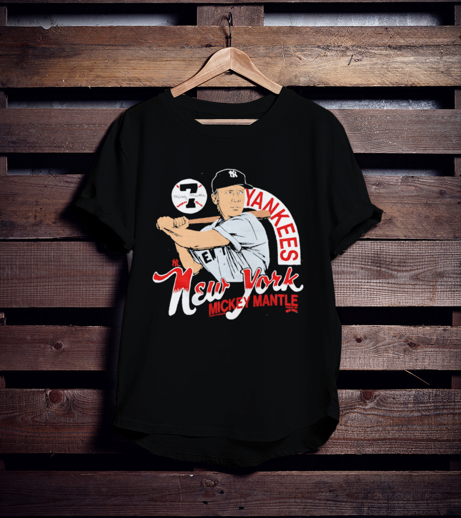 New York Yankees 7 Mickey Mantle Player T-Shirt
