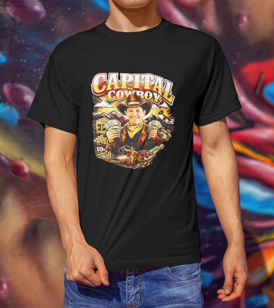 Capital Cowboy Bank Cash 10x Cowboy Hat T-Shirt