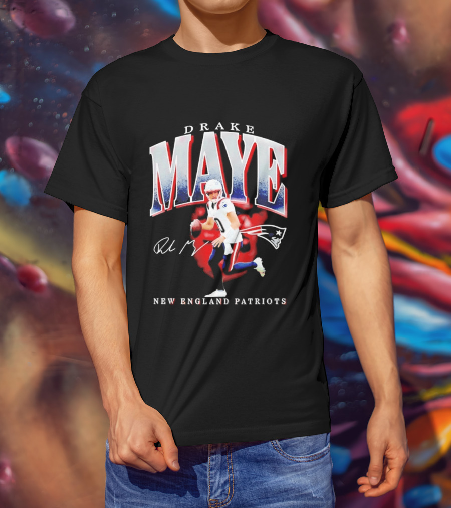 Drake Maye Quarterback New England Patriots T-Shirt