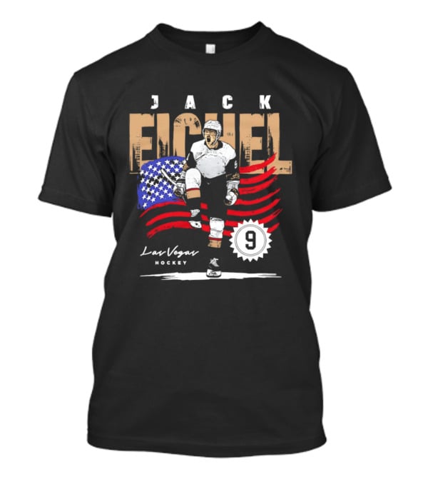 Jack Eichel 9 USA Flag Las Vegas Hockey 2026 T-Shirt