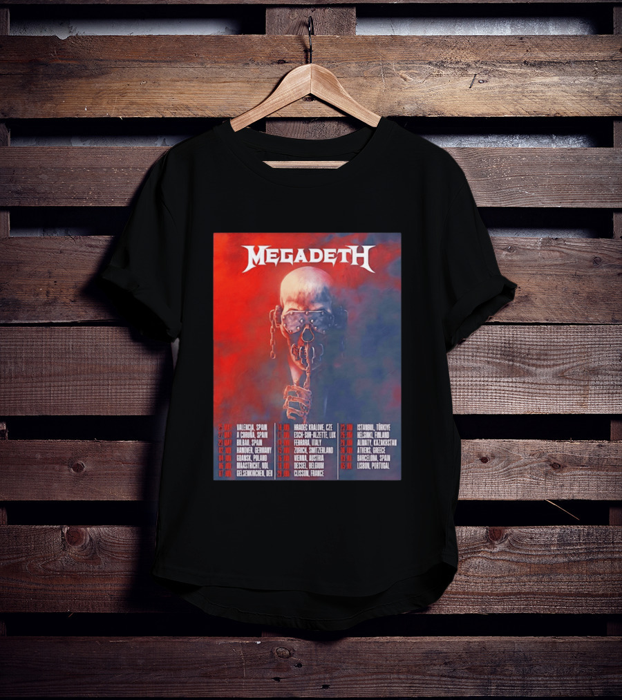 Megadeth 2026 Farewell Tour Europe Dates And Venues T-Shirt