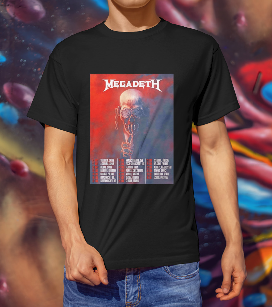 Megadeth 2026 Farewell Tour Europe Dates And Venues T-Shirt