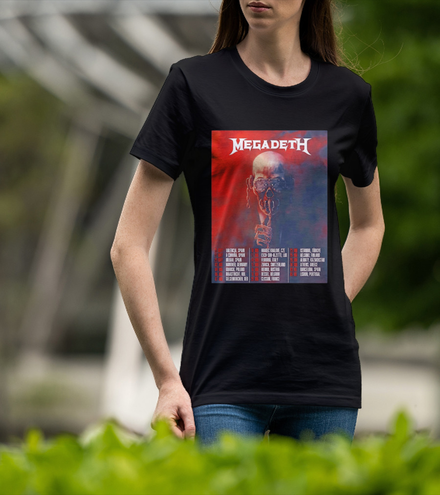Megadeth 2026 Farewell Tour Europe Dates And Venues T-Shirt