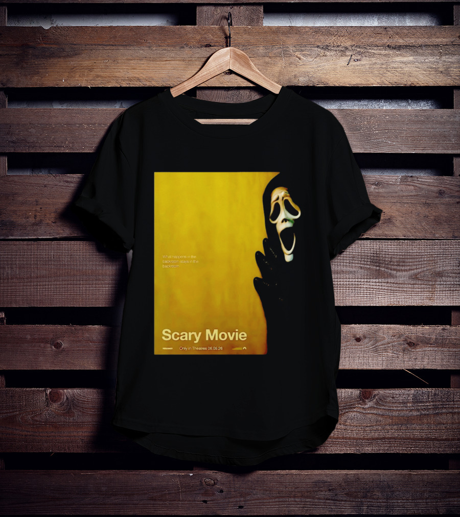 What Happens In The Backroom Stays In The Backroom Scary Movie 6 Backrooms Only In Theatres 06.05.26 T-Shirt